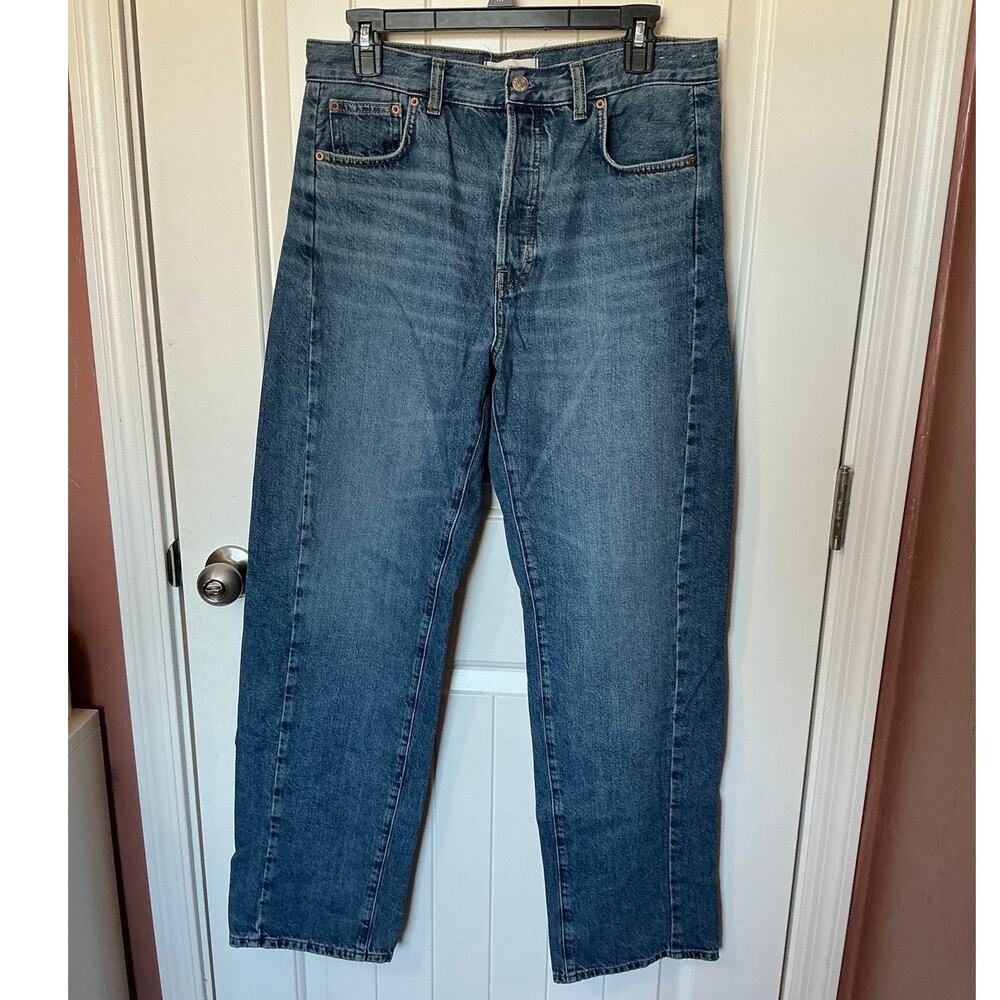 NWOT Madewell Pieced Barrel Leg Jeans W28 Medium Wash